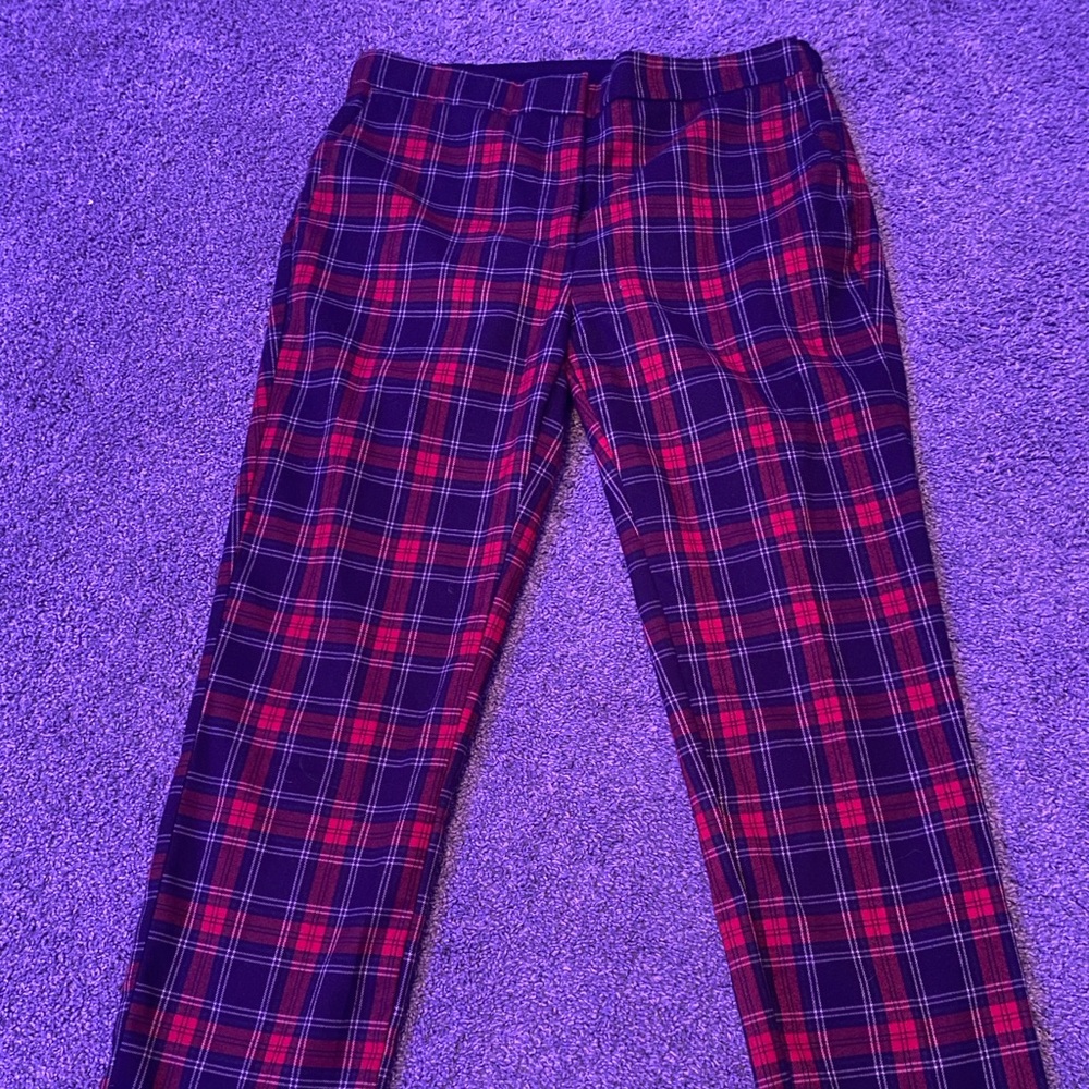 ZARA high-waisted gingham pants❤️🖤🤍
